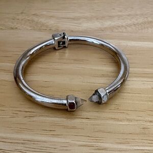 Vita Fede Silver & Clear Stone Mini Luciano Cuff Bracelet